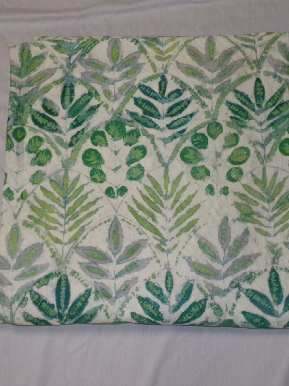 NEW Annie Selke BOTANICAL Ivory Green Cotton Flax Linen FULL QUEEN Duvet Cover